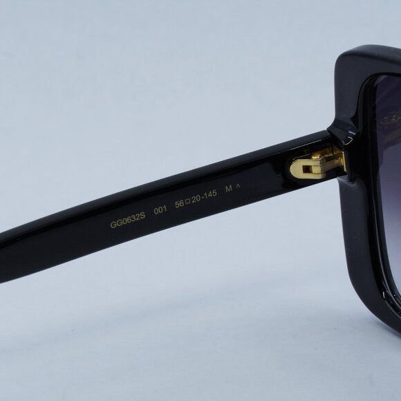 Gucci GG0632S 001 Sunglasses Black Square Frame, Grey Lenses main image 5